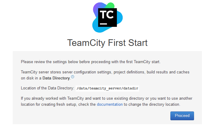 TeamCity First Start
